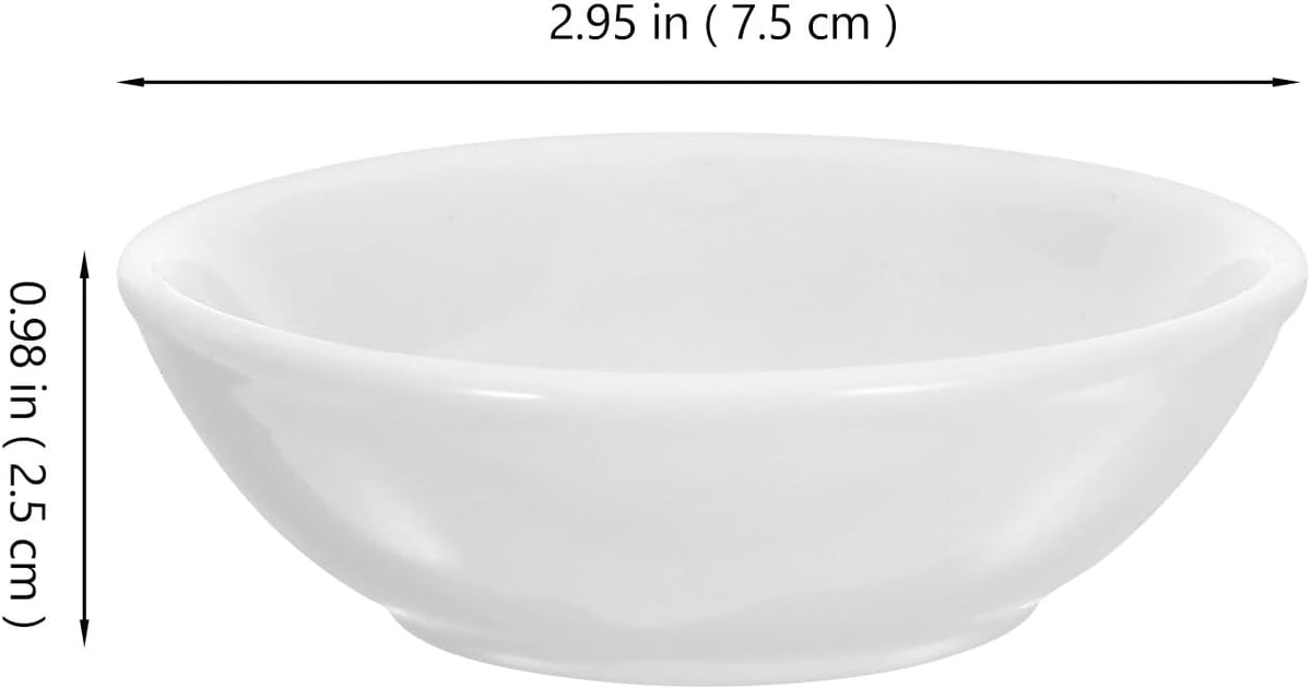 Angoily Ceramic Sauce Dish 12pcs 2.75 in White Dipping Bowl
