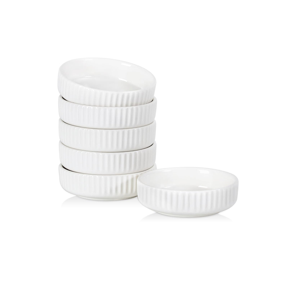 Selamica Ceramic Soy Sauce Dish, 2.6 Oz Dipping Bowls Set of 6, 3.5 Inch Pinch Bowls for Dip, Side Dish, Condiments, Sushi, Matte Black