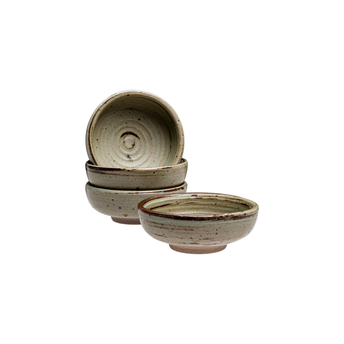 Vikko Small Dipping Bowls, Set of 4 Mini Soy Sauce Dishes, 3" Stoneware Dipping Sauce Cups, Decorative Pinch Bowls for Dips, Condiments, Charcuterie Boards - Microwave and Dishwasher Safe