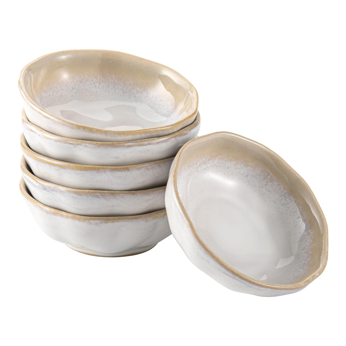 Dipping Bowls Set of 6, 3 oz Ceramic Soy Sauce & Condiment Dishes
