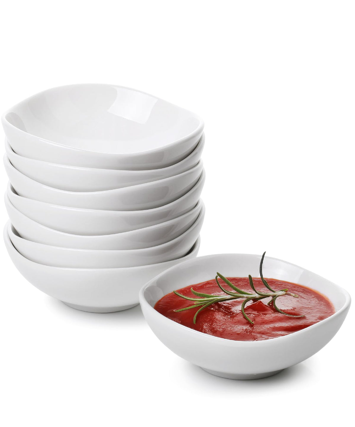 BTaT- Dipping Bowls, 5 oz, Set of 6, Colorful Bowls, Ceramic Dip Bowls, Sauce Bowls, Small Bowls for Dipping, Bowls for Dipping, Condiment Dishes, Bowl for Dips, Ripple Effect Bowl, Ceramic Sauce Bowl
