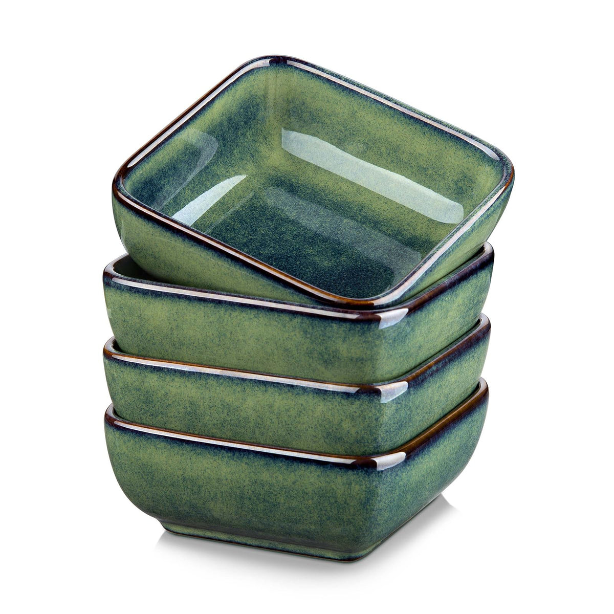 vancasso Stern 6 Oz Dipping Bowls Set of 4, 3.7" Square Soy Sauce Dish