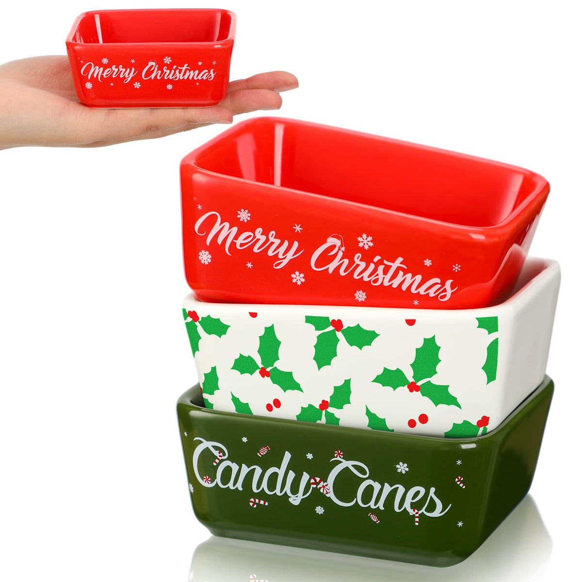 Tanlade 3 Pcs Halloween Candy Bowl Small Ceramic Candy Corn Serving Dishes