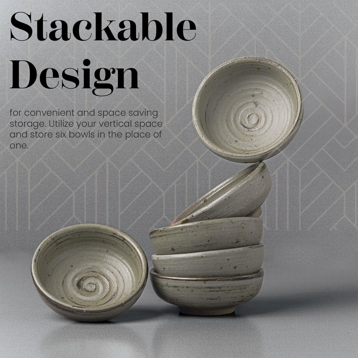 Vikko Small Dipping Bowls, Set of 4 Mini Soy Sauce Dishes, 3" Stoneware Dipping Sauce Cups, Decorative Pinch Bowls for Dips, Condiments, Charcuterie Boards - Microwave and Dishwasher Safe
