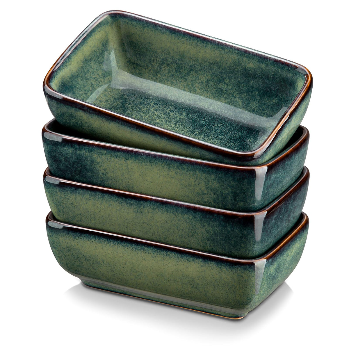 vancasso Stern 6 Oz Dipping Bowls Set of 4, 3.7" Square Soy Sauce Dish