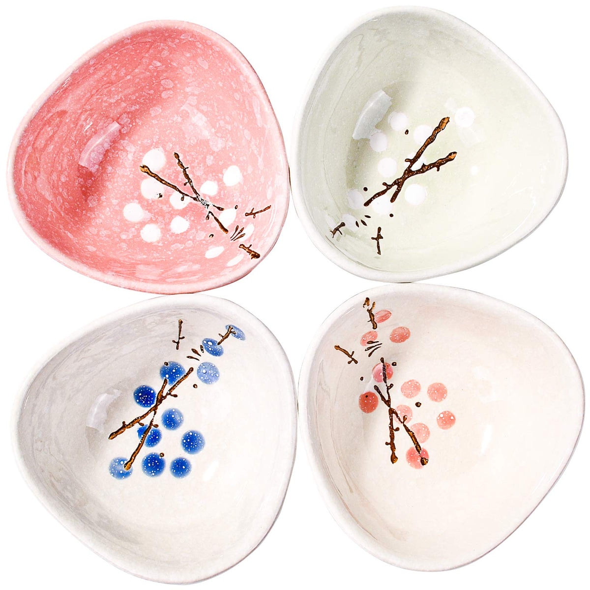 Ceramic Soy Sauce Dish Set of 4, 4.1'' Japanese Porcelain Dipping Bowls