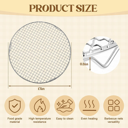 2 Pack 13 Inch Round Cooling Rack, 201 Stainless Steel with Legs