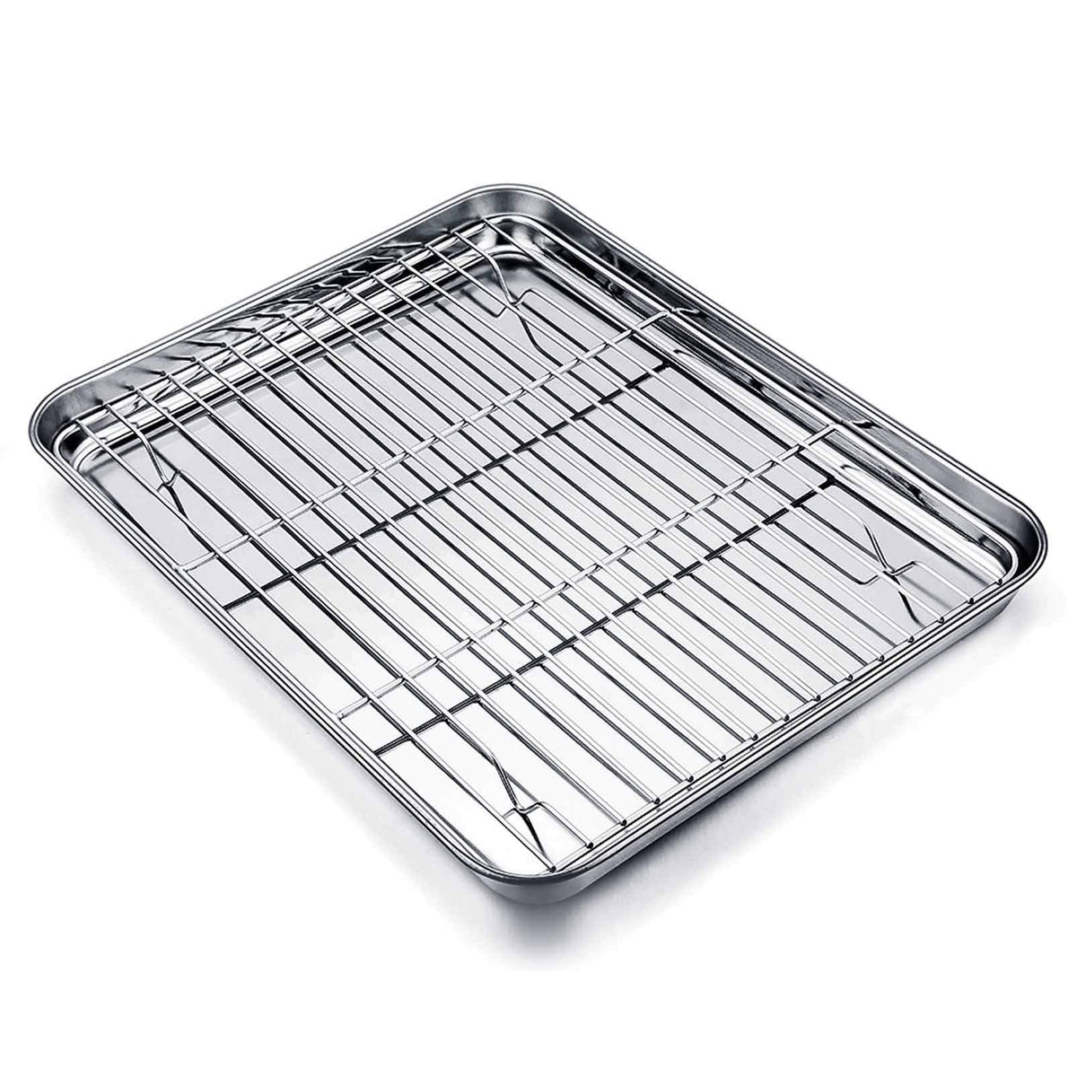 TeamFar Baking Sheet with Cooling Rack Set, 16 x 12 x 1 inch