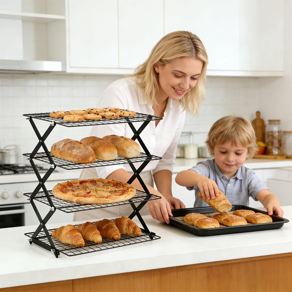 OTYMIOW 4 Tier Collapsible Cooling Rack for Cooking and Baking