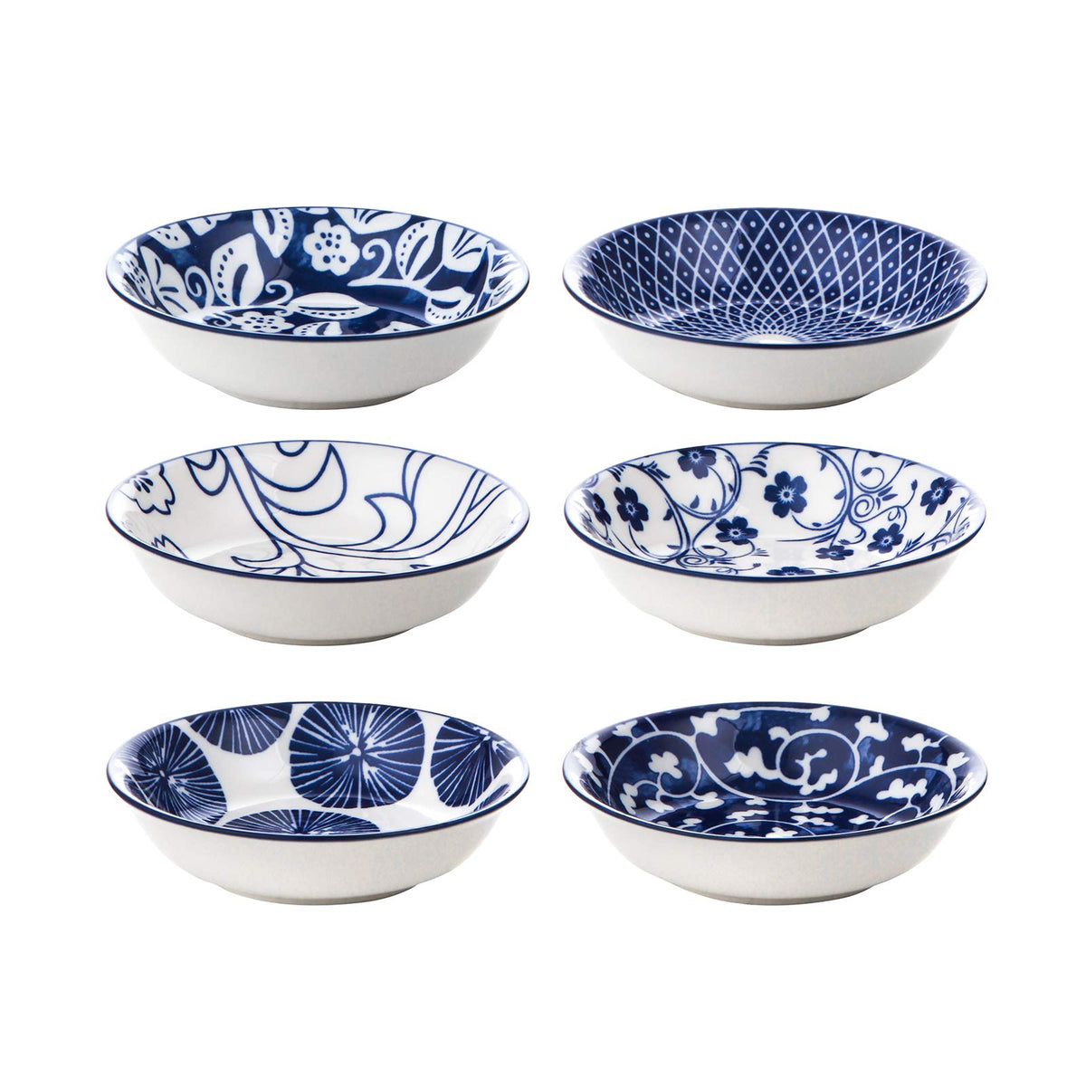 Selamica 3.75 Inch Ceramic Soy Sauce Dish, Set of 6, Assorted Colors