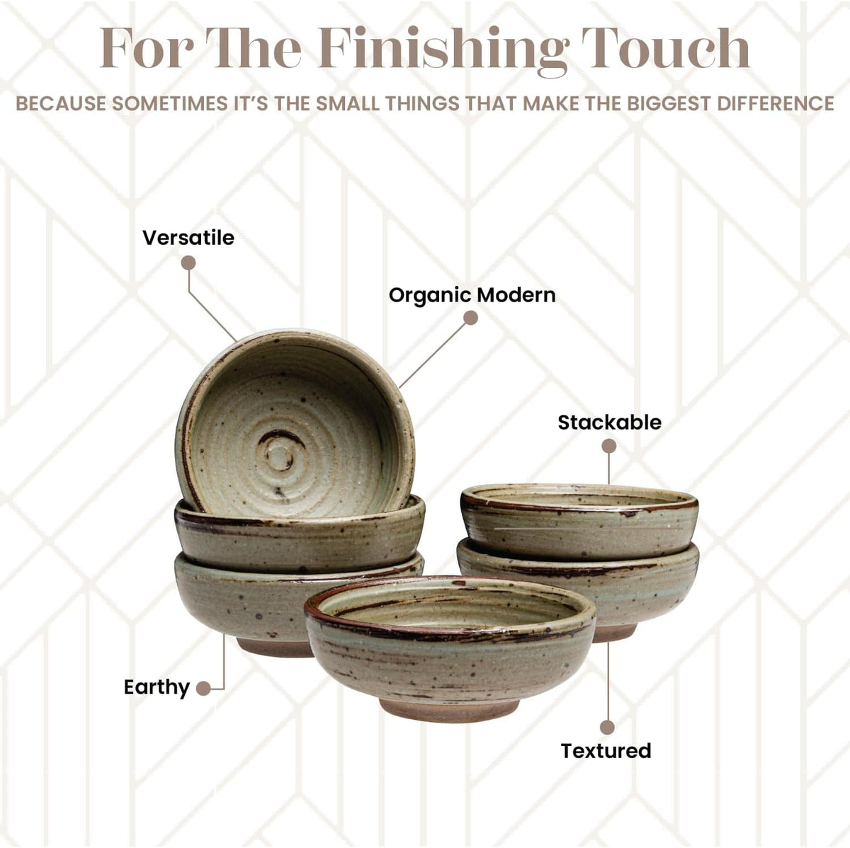 Vikko Small Dipping Bowls, Set of 4 Mini Soy Sauce Dishes, 3" Stoneware Dipping Sauce Cups, Decorative Pinch Bowls for Dips, Condiments, Charcuterie Boards - Microwave and Dishwasher Safe