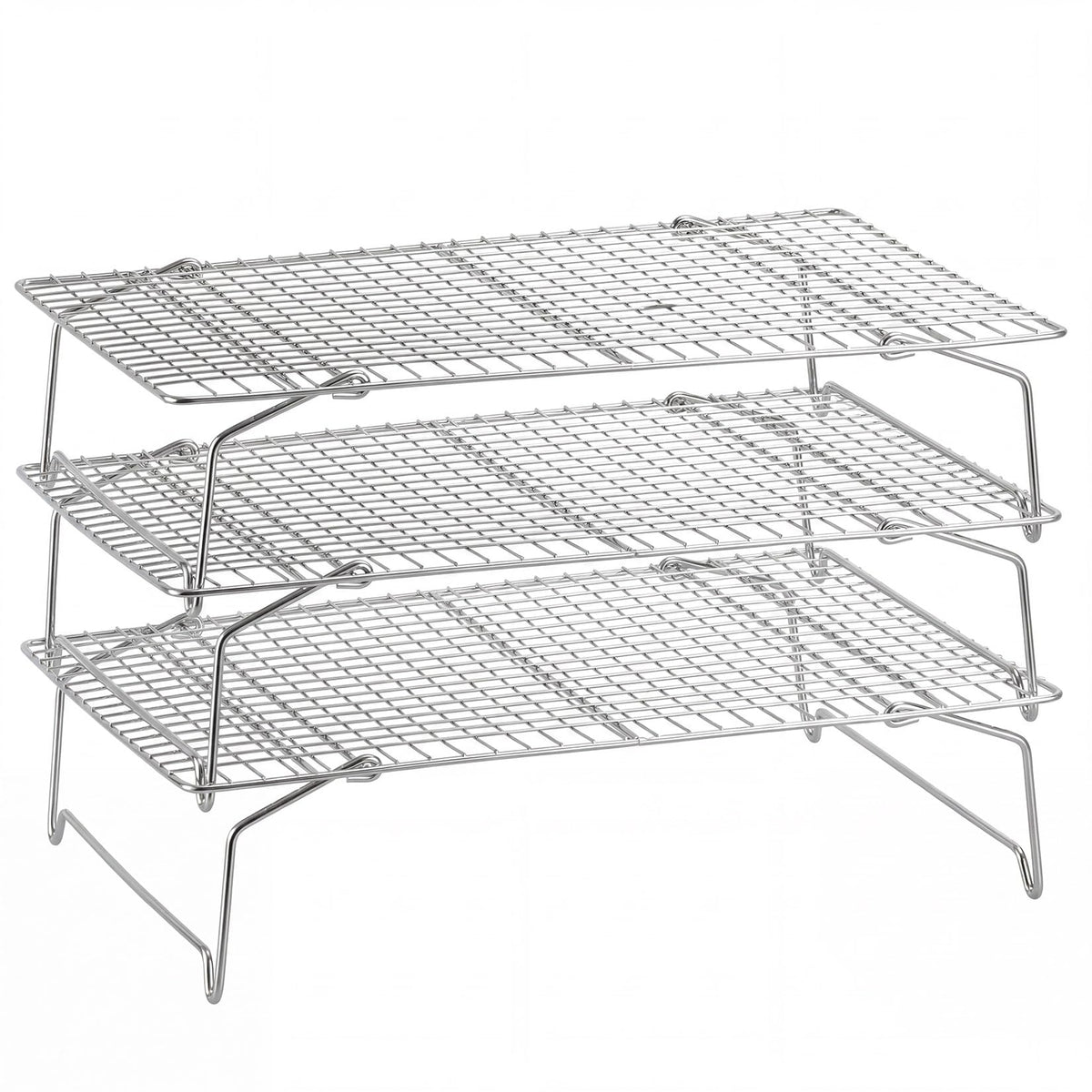 P&P CHEF 4 Tier Stackable Cooling Racks for Cooking and Baking, 15" x 10"