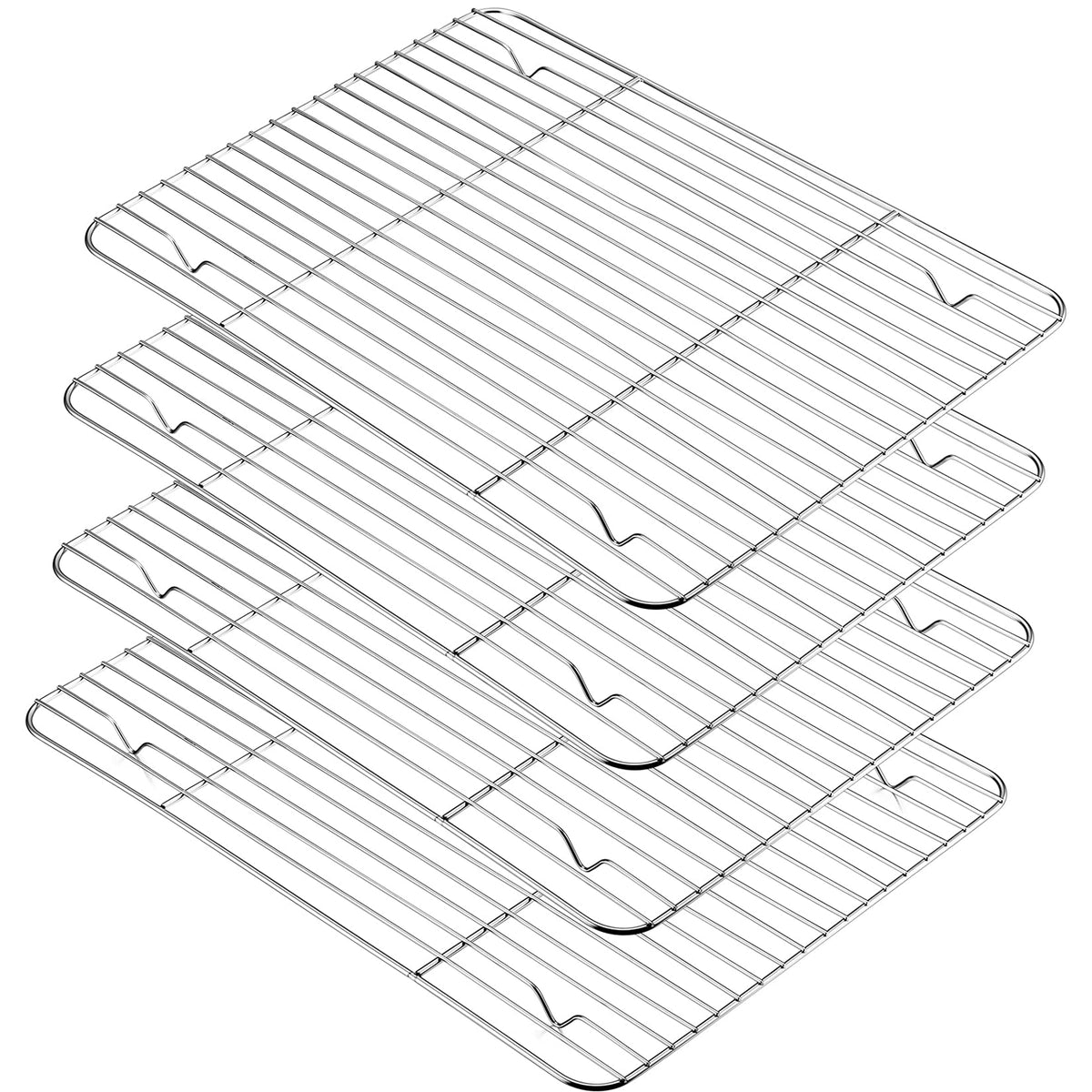 P&P CHEF 4 Pcs Baking Wire Rack for Cooling, 8.6 + 9.7+ 11.6 + 15.3 Inch