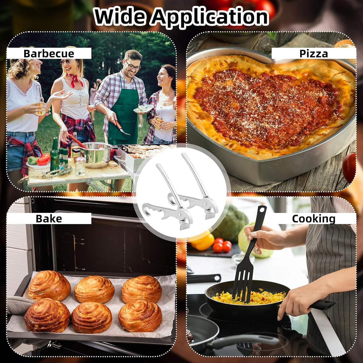 Reallnaive 2 Pack Pizza Pan Gripper Aluminum Pizza Pans Grabber