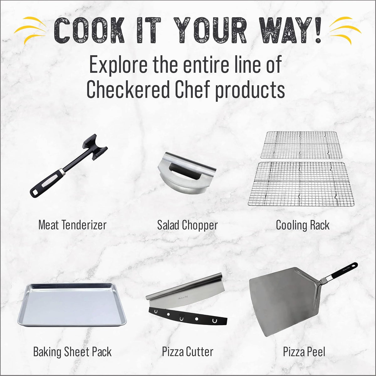 Checkered Chef Baking Sheet and Cooling Rack Set for Cooling and Baking