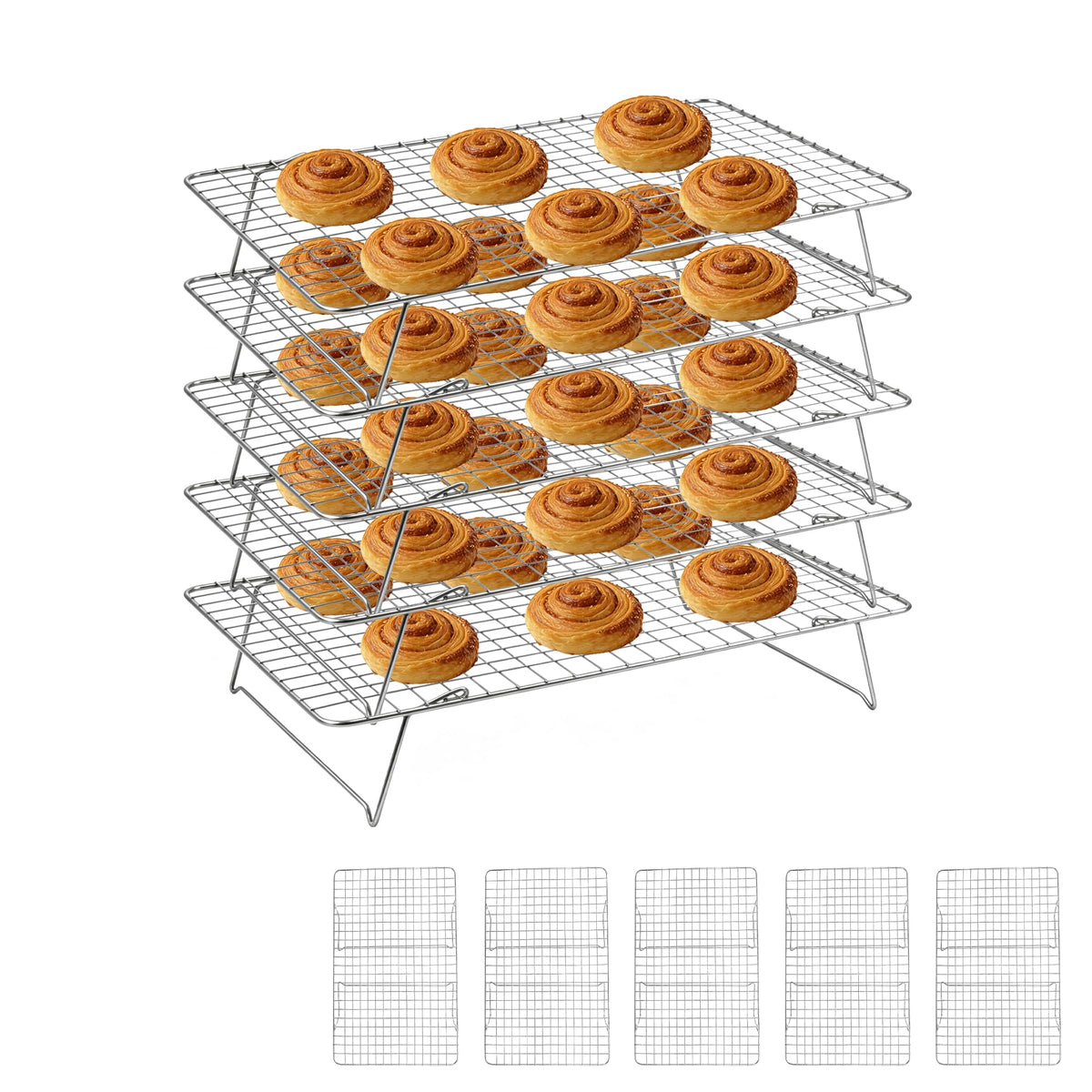 Cooling Rack 16"x10", 3-Tier Stackable & Collapsible Cooling Racks