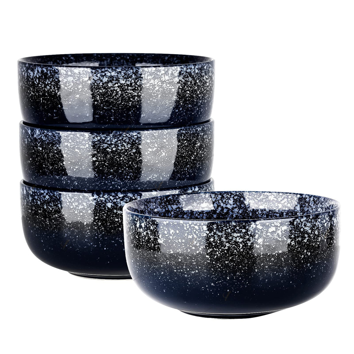 S&Q'S CERAMICS Ceramic Small Bowls for Kitchen, Set of 6, 9 ounces Ice Cream Bowls, Small Serving Bowls for Soup, Dipping, Condiments, Side Dishes, Snack, Prep (Black and Grey