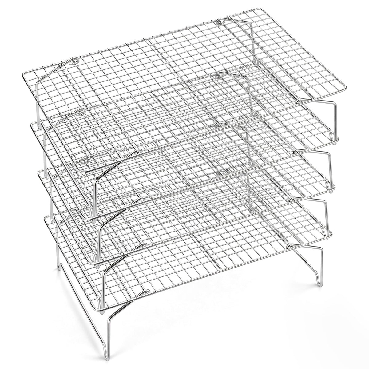 P&P CHEF 4 Tier Stackable Cooling Racks for Cooking and Baking, 15" x 10"
