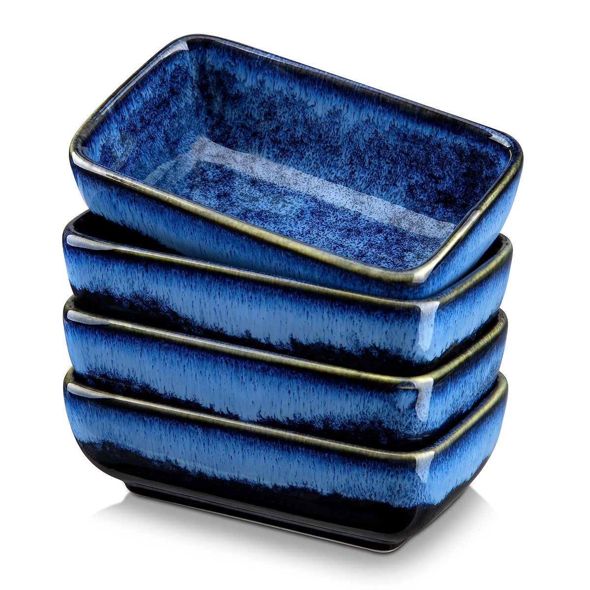 vancasso Stern 6 Oz Dipping Bowls Set of 4, 3.7" Square Soy Sauce Dish