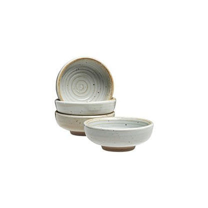 Vikko Small Dipping Bowls, Set of 4 Mini Soy Sauce Dishes, 3" Stoneware Dipping Sauce Cups, Decorative Pinch Bowls for Dips, Condiments, Charcuterie Boards - Microwave and Dishwasher Safe