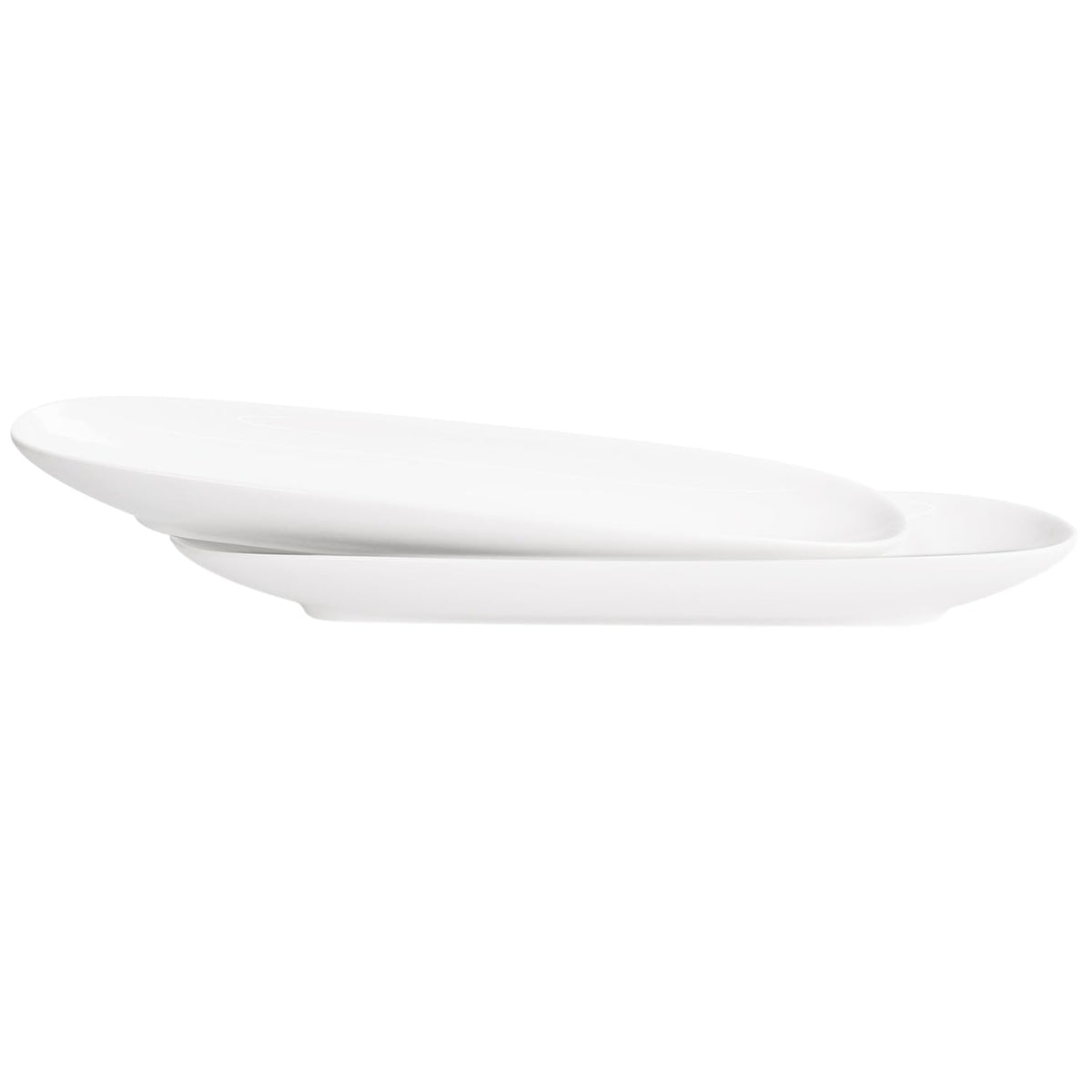 Ceramics Olive Plate, Olive Cookies Tray - Large, Chip Resistant,White Porcelain Olive Canoe, Dishwasher Safe, for Snacks, Condiments,Appetizers 13.7 Inch White
