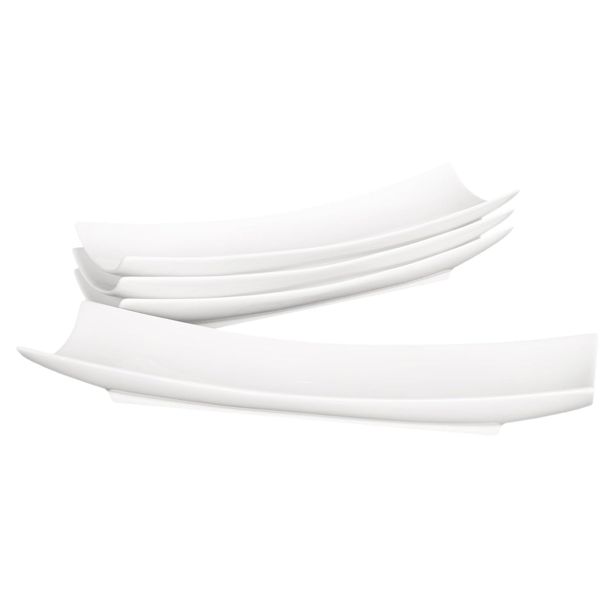 Ceramics Olive Plate, Olive Cookies Tray - Large, Chip Resistant,White Porcelain Olive Canoe, Dishwasher Safe, for Snacks, Condiments,Appetizers 13.7 Inch White