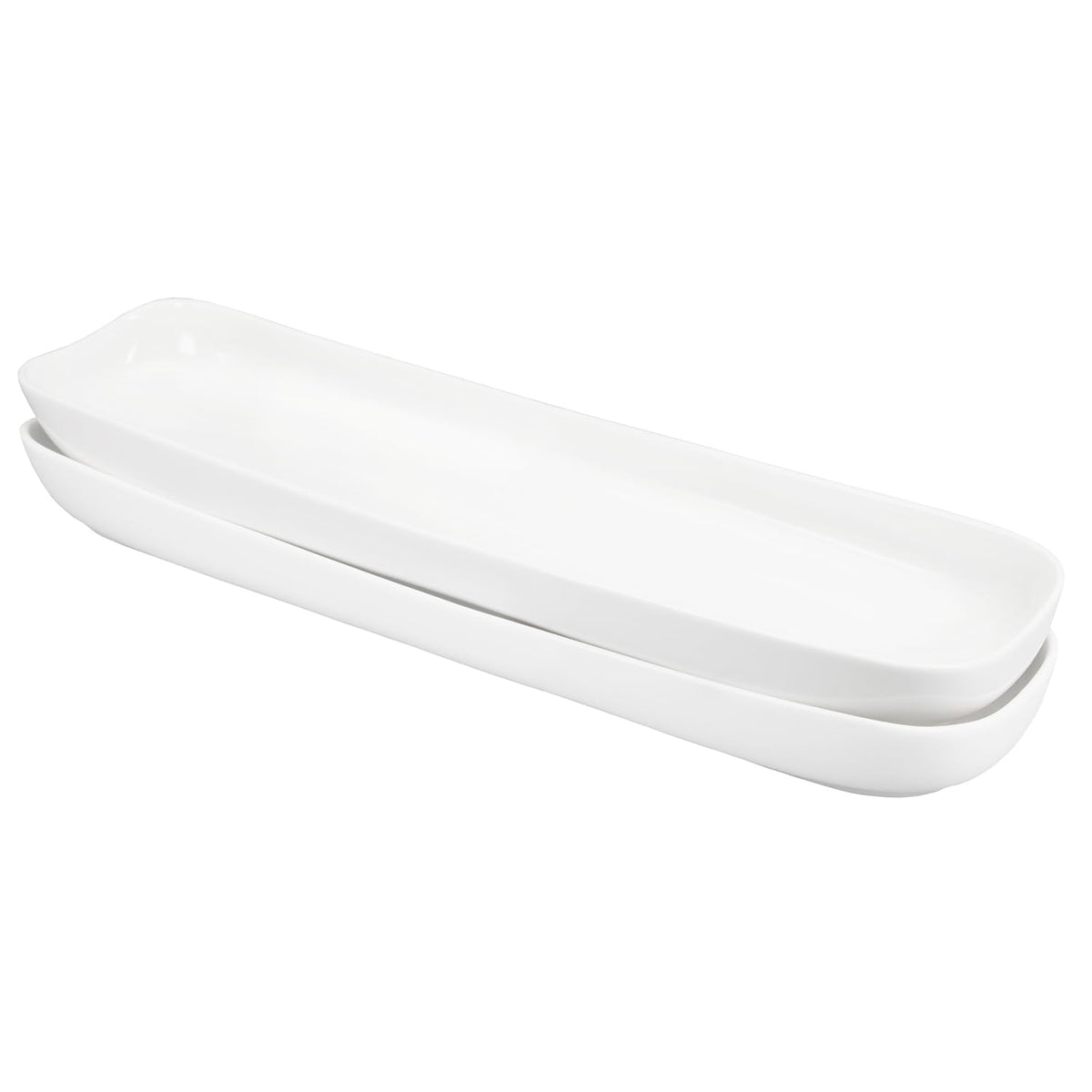 Ceramics Olive Plate, Olive Cookies Tray - Large, Chip Resistant,White Porcelain Olive Canoe, Dishwasher Safe, for Snacks, Condiments,Appetizers 13.7 Inch White