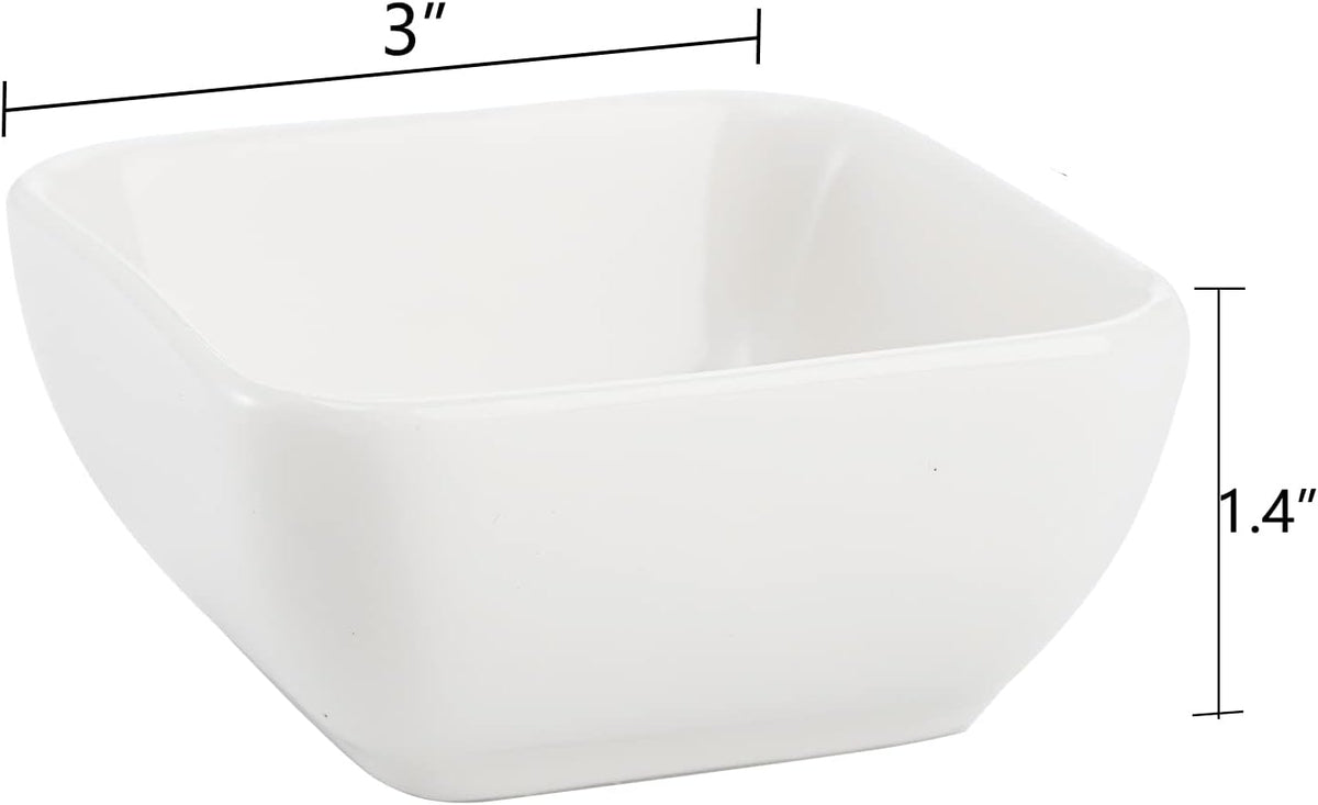 Lawei 12 Packs Ceramic Dip Bowls Set - 3 oz Condiments Server Dishes Mini Bowls Soy Sauce Dish for Sauce, Vinegar, Ketchup, BBQ and Party Dinner