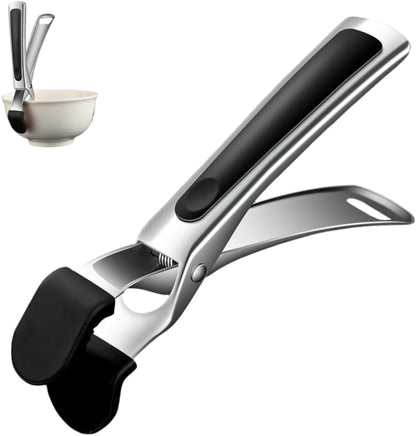 Hot Plate Gripper, Anti-Scald Stainless Steel Bowl Clip Silicone Anti-Slip Heat Insulation Pplate Gripper for Bowls Pans Dishes