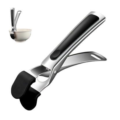 Hot Plate Gripper, Anti-Scald Stainless Steel Bowl Clip Silicone Anti-Slip Heat Insulation Pplate Gripper for Bowls Pans Dishes