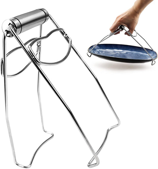 DOERDO Kitchen Folding Hot Dish Plate Clip Plate Stainless Steel Tongs Bowl Clips for Kitchen Home Restaurant Cooking