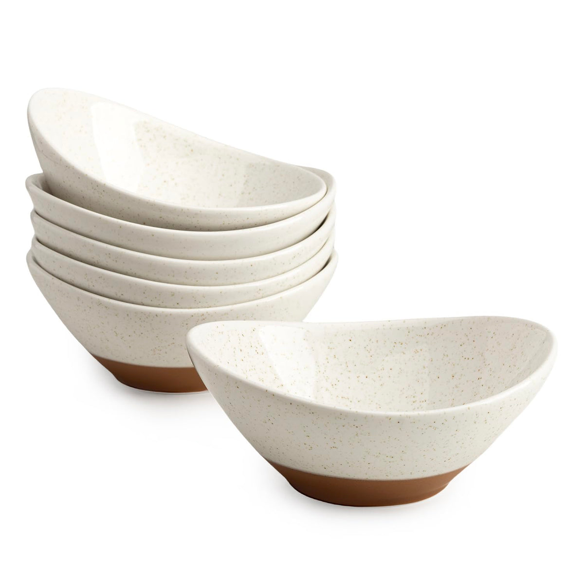 Teocera 5 Inch Porcelain Small Bowls Set, 6 Ounce small serving bowls for Dessert, Ice Cream, Snack, Dipping, Side Dishes, Microwave & Dishwasher Safe- White