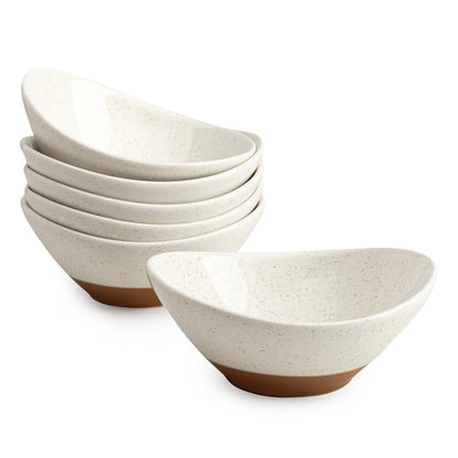 Teocera 5 Inch Porcelain Small Bowls Set, 6 Ounce small serving bowls for Dessert, Ice Cream, Snack, Dipping, Side Dishes, Microwave & Dishwasher Safe- White