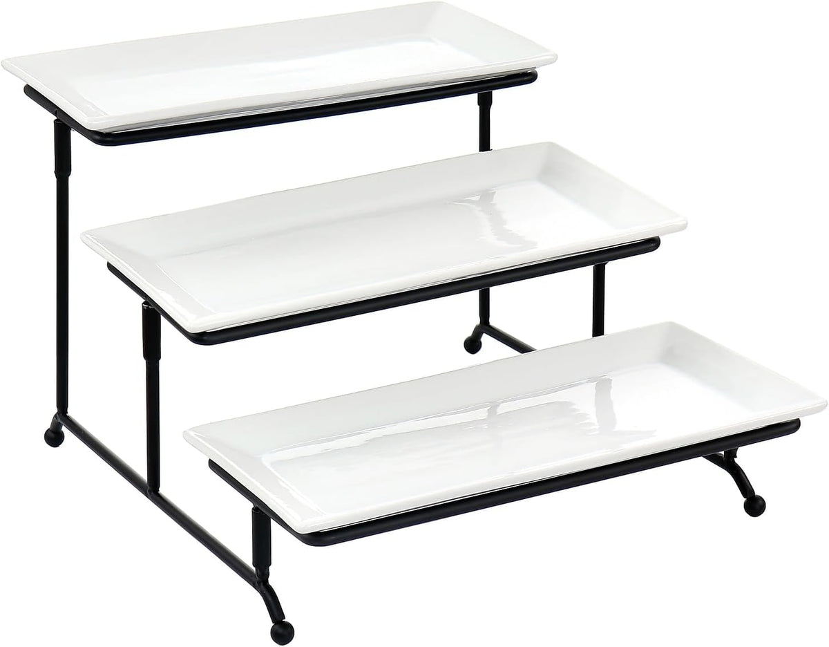 Elama Signature 12 1/4 Inch 6pc Lazy Susan Appetizer and Condiment Server Set