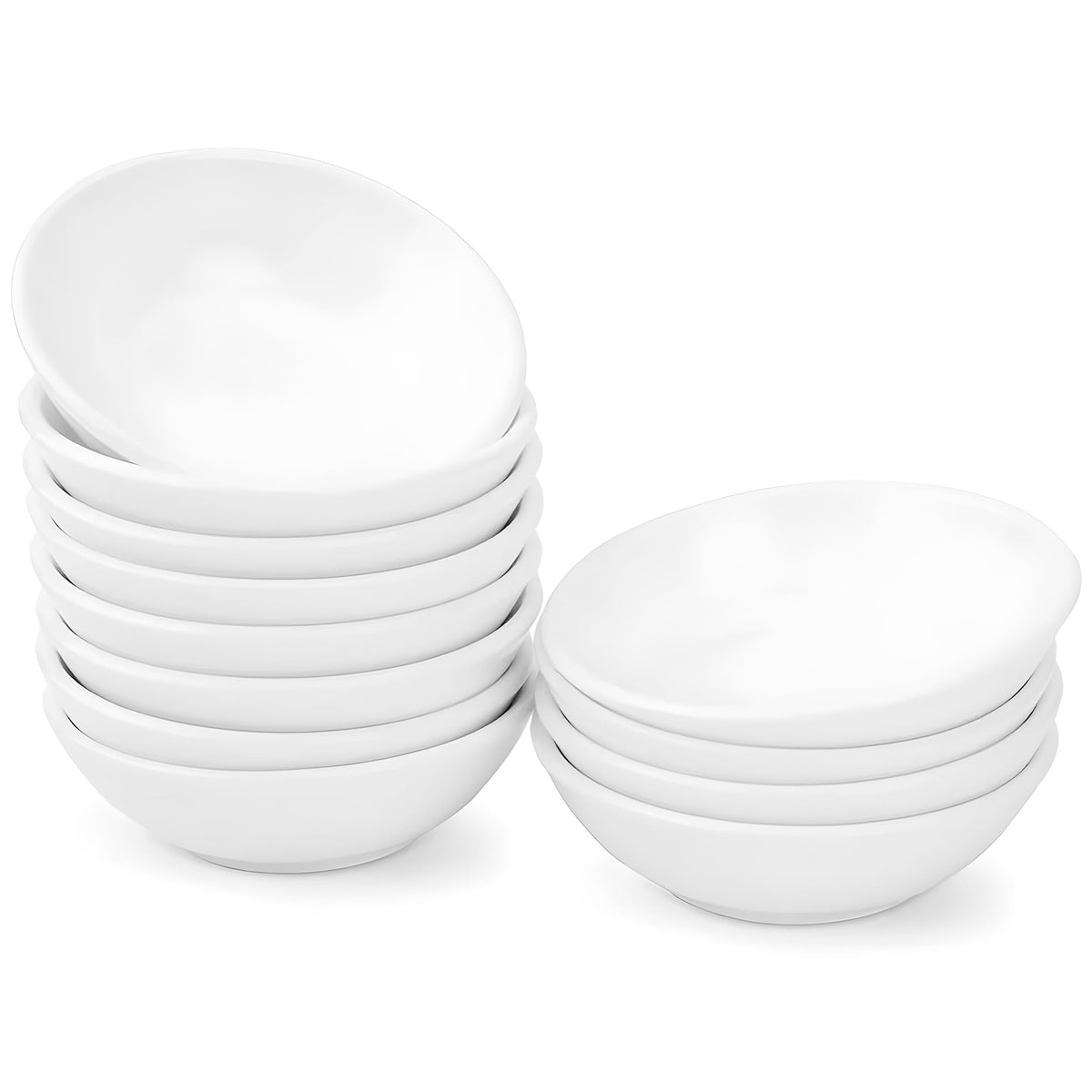 UIBFCWN Ceramic Dipping Bowls, 1.7 Oz Ceramic Soy Sauce Dishes, Porcelain Dipping Sauce Cup Pinch Bowls, Mini Bowl for Side Dishes ketchup Condiment Server Charcuterie BBQ and Party, 20 Pack