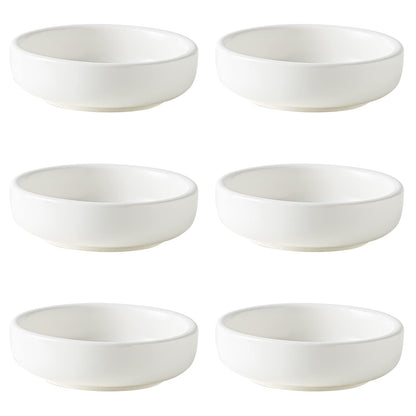 Dipping Bowls Set, Ceramic Sauce Dishes, 2 oz Soy Sauce Dish, Side Bowls, Small Bowls for BBQ, Condiments, Appetizer, Dessert, Sushi, Set of 6 (White)