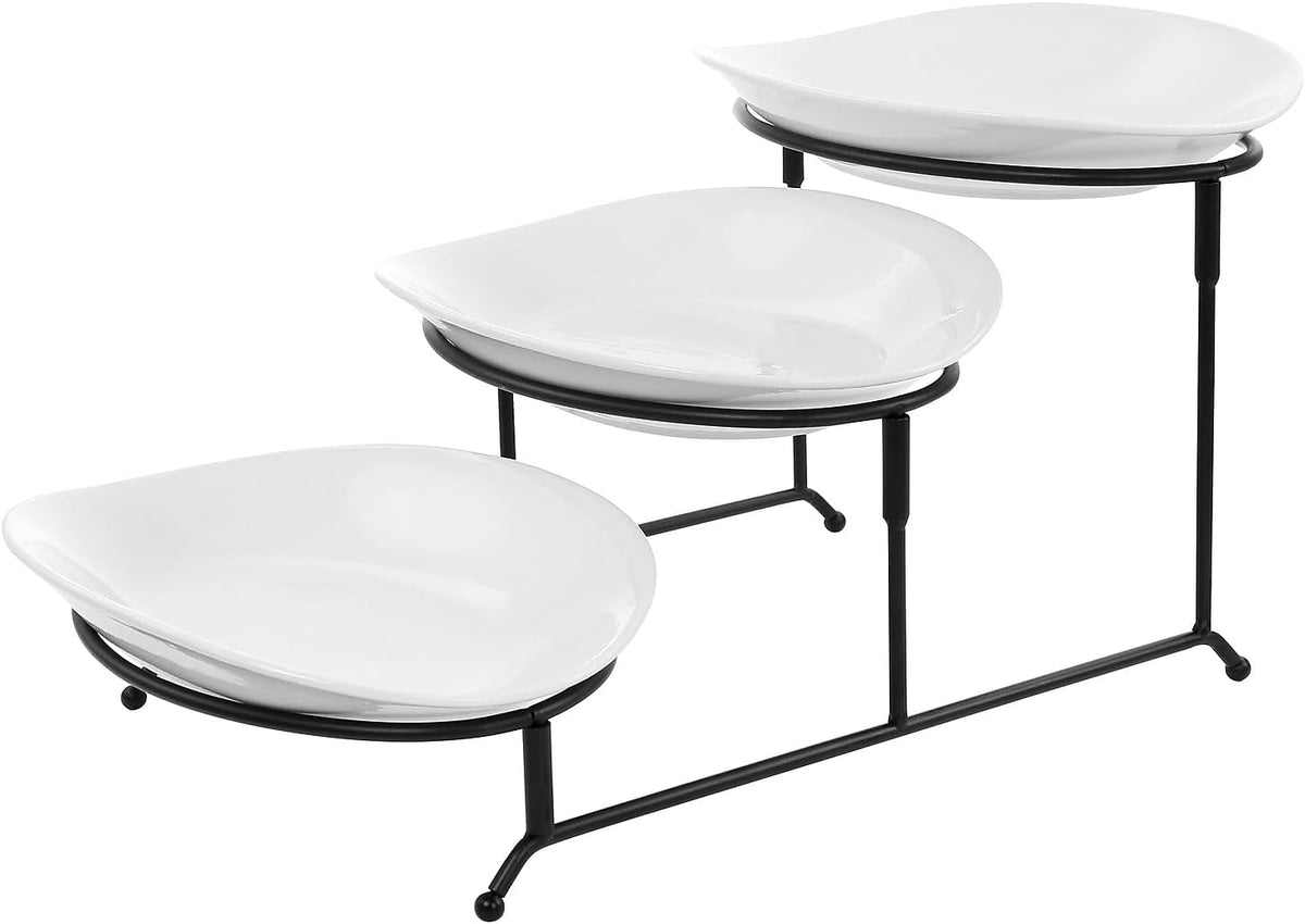 Elama Signature 12 1/4 Inch 6pc Lazy Susan Appetizer and Condiment Server Set