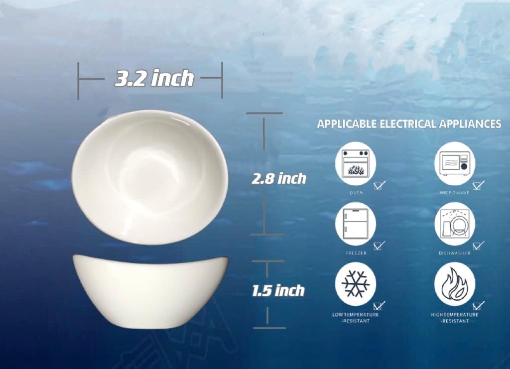Soy Sauce Dishes Set of 6, 1oz Small Japanese Dipping Bowls for Sushi & Charcuterie, White Porcelain Sauce Cups, Microwave & Dishwasher Safe