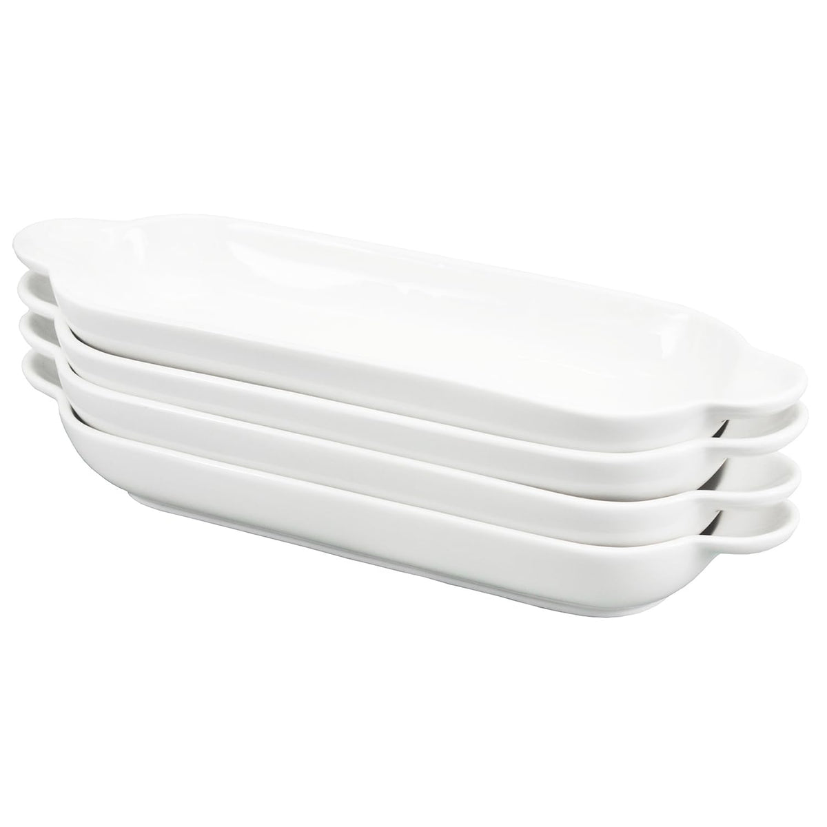 Ceramics Olive Plate, Olive Cookies Tray - Large, Chip Resistant,White Porcelain Olive Canoe, Dishwasher Safe, for Snacks, Condiments,Appetizers 13.7 Inch White