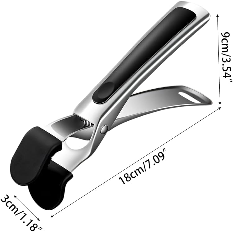 Hot Plate Gripper, Anti-Scald Stainless Steel Bowl Clip Silicone Anti-Slip Heat Insulation Pplate Gripper for Bowls Pans Dishes