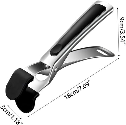 Hot Plate Gripper, Anti-Scald Stainless Steel Bowl Clip Silicone Anti-Slip Heat Insulation Pplate Gripper for Bowls Pans Dishes
