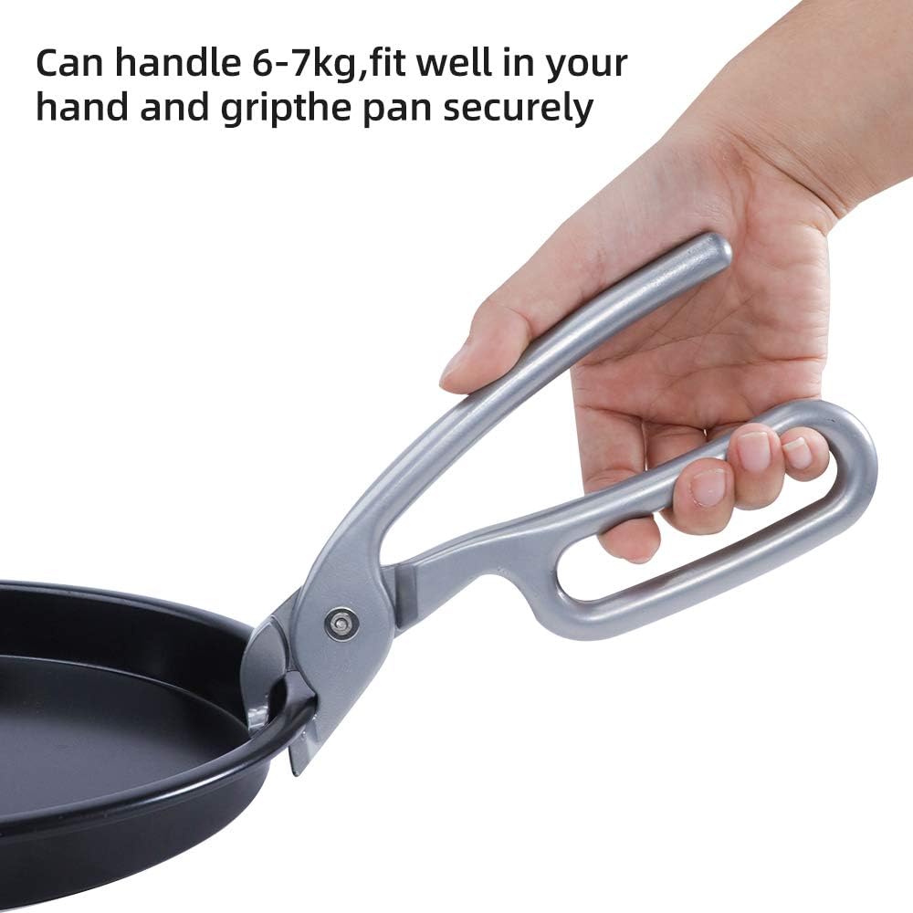 2 Pack Pizza Pan Gripper Heavy Duty Cast Aluminum Pan Tongs for Deep Pizza Pans Microwave Oven Air Fryer
