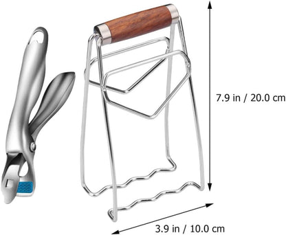 Stainless Steel Plate Clip with Foldable Handle for Hot Dish Removal