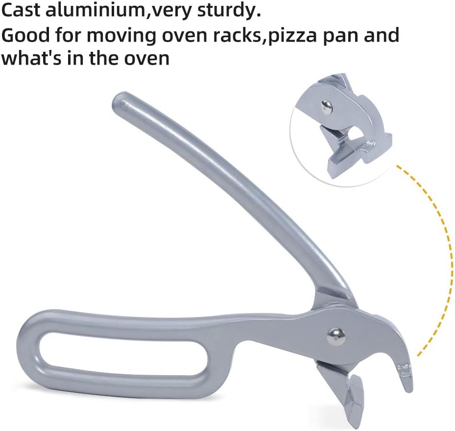 2 Pack Pizza Pan Gripper Heavy Duty Cast Aluminum Pan Tongs for Deep Pizza Pans Microwave Oven Air Fryer