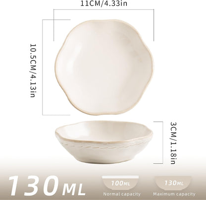 Reactive Glaze Dipping Bowls, Soy Sauce Dishes Set of 4