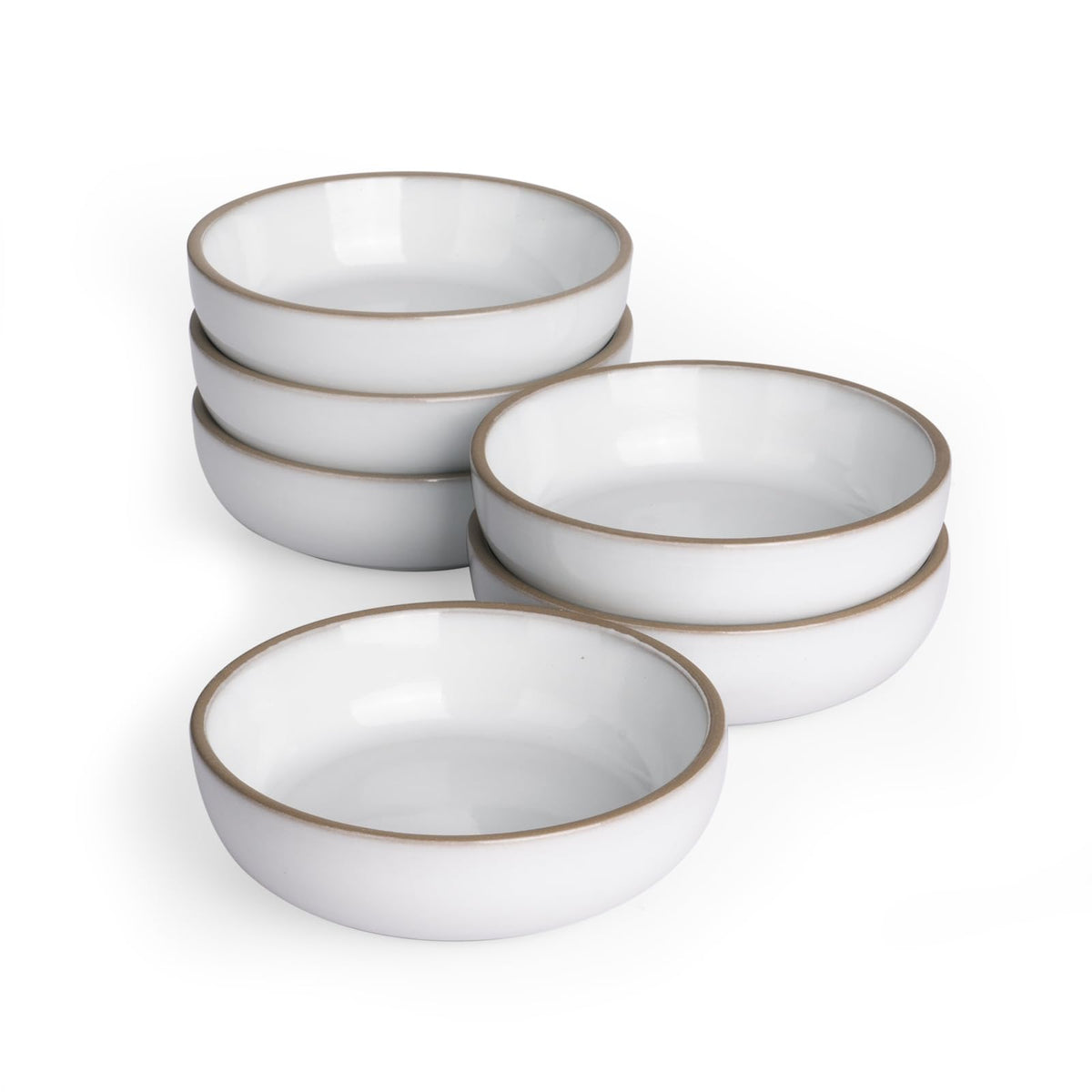 famiware Ceramic Soy Sauce Dish, 4oz Dipping Bowls Set of 6, White
