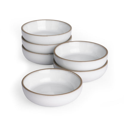 famiware Ceramic Soy Sauce Dish, 4oz Dipping Bowls Set of 6, White