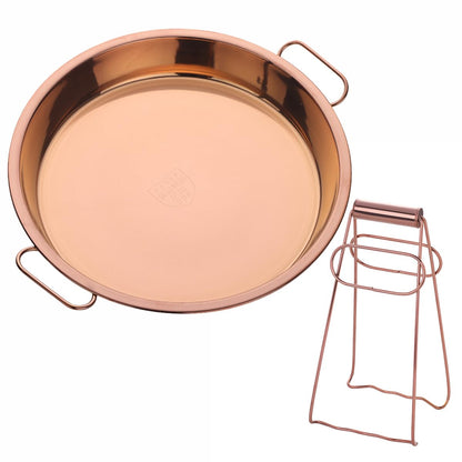 11 Inch Stainless Steel Steaming Tray, Cold Noodle Plate w/Folding Hot Dish Plate Clip, Round Big Egg Drip Pan, Silver