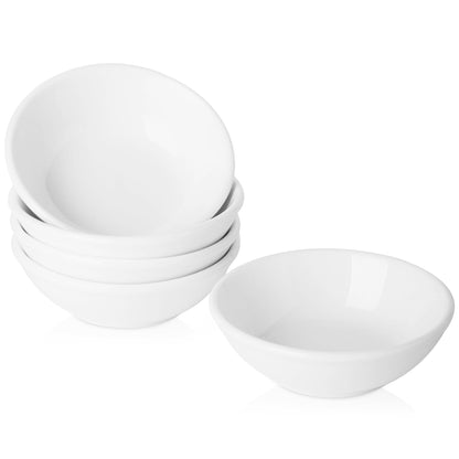UIBFCWN 20Pack Ceramic Dip Bowls Set, 2.3oz White Dipping Sauce Bowls/Dishes for Tomato Sauce, Soy Sauce Dish, Square Side Dishes, Mini Appetizer Plates for Condiment