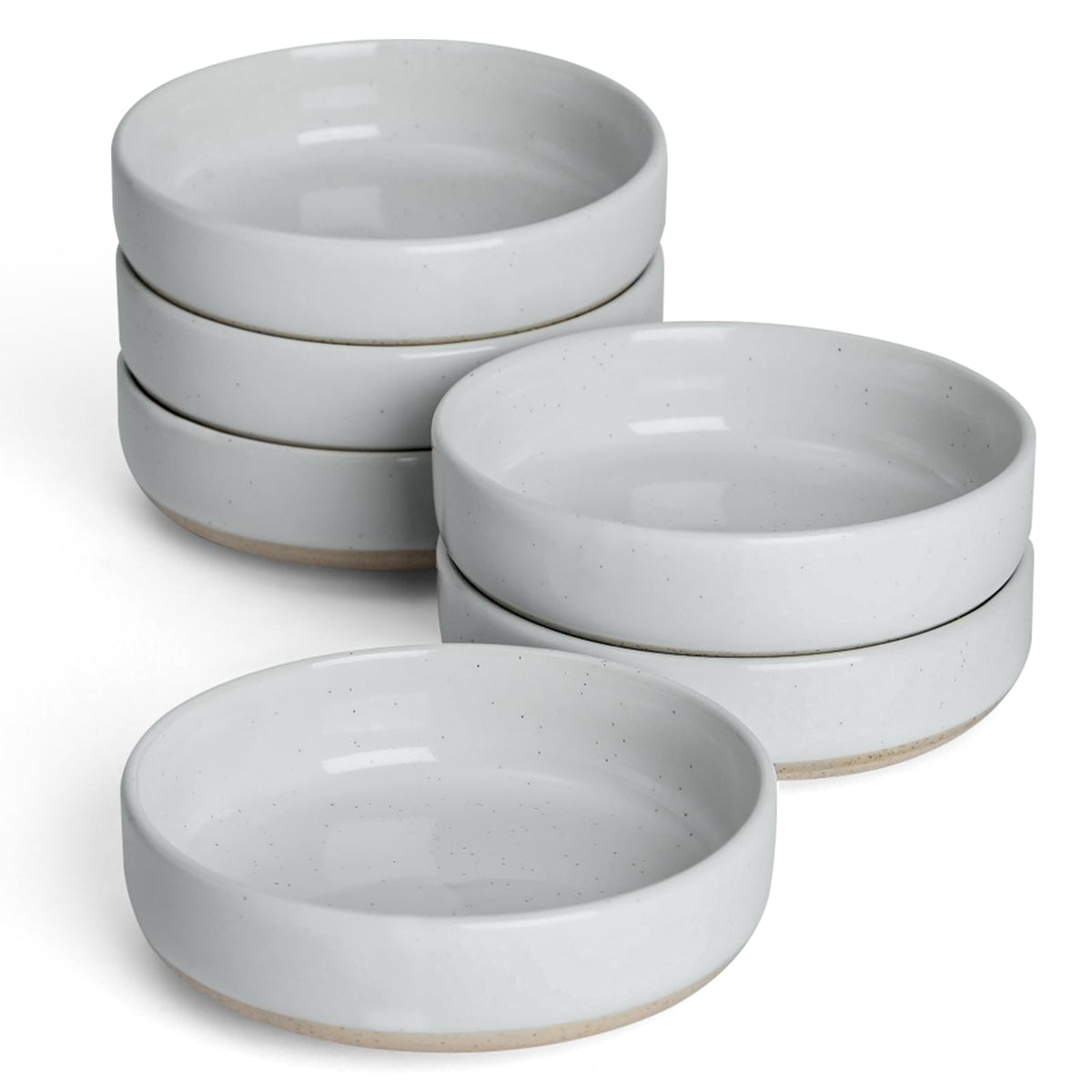 famiware Ceramic Soy Sauce Dish, 4oz Dipping Bowls Set of 6, White